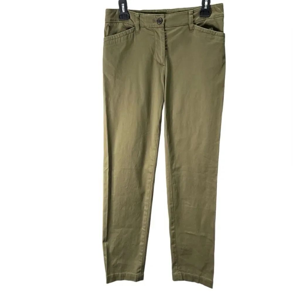Talbots straight leg chino pants moss green size 2/27